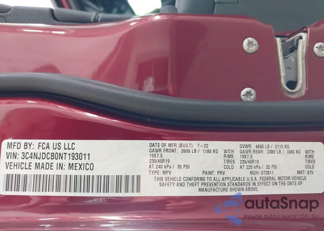 3C4NJDCB0NT193011: 42434274