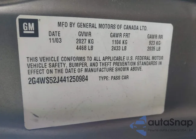 2G4WS52J441250984: 42434286