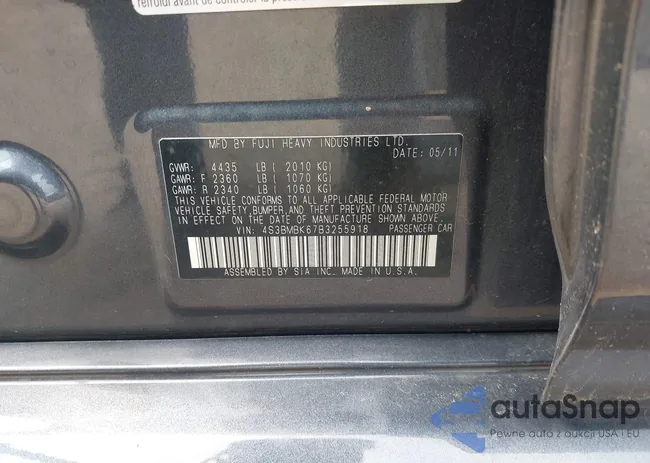 4S3BMBK67B3255918: 42434309