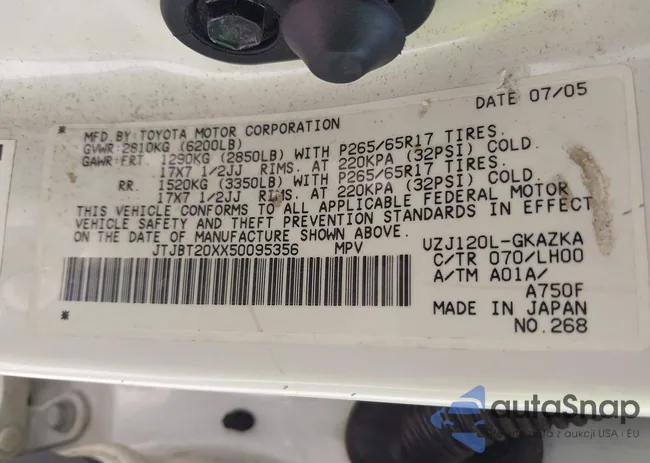 JTJBT20XX50095356: 42434313