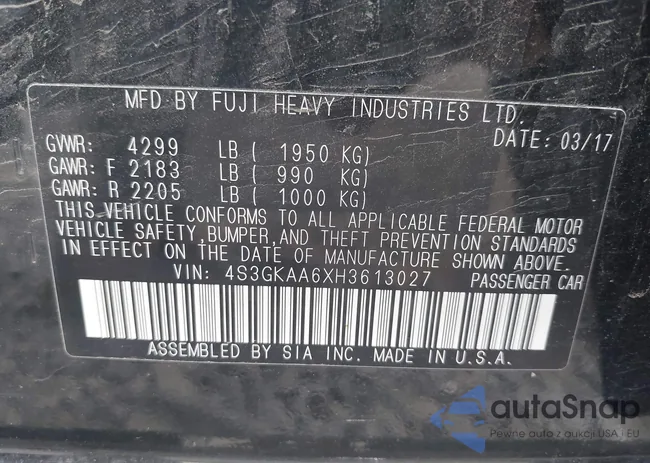 4S3GKAA6XH3613027: 42433517