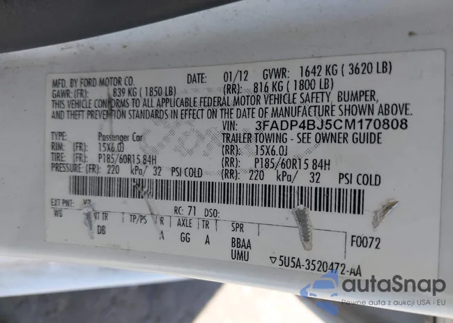 3FADP4BJ5CM170808: 42433535