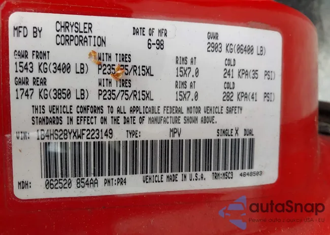 1B4HS28YXWF223149: 42433559