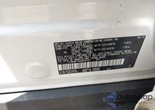 2T3DWRFV5KW020122: 42433620