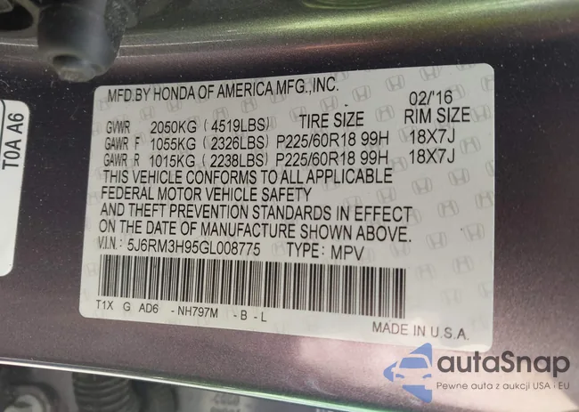 5J6RM3H95GL008775: 42434773