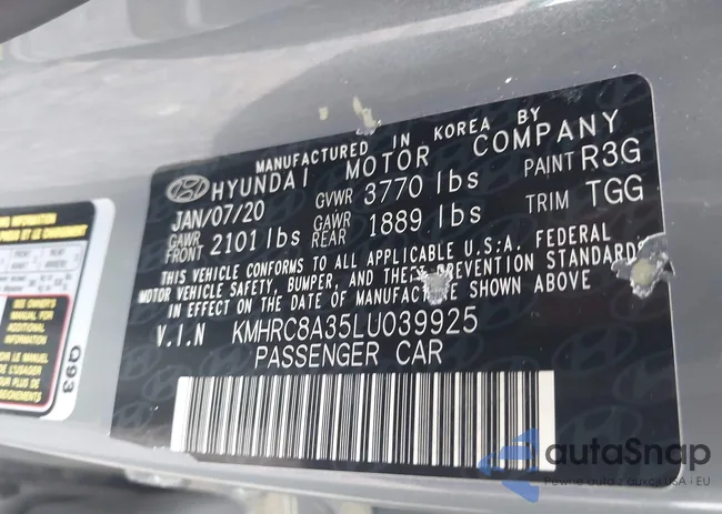 KMHRC8A35LU039925: 42434867