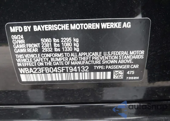 WBA23FB04SFT94132: 42434869