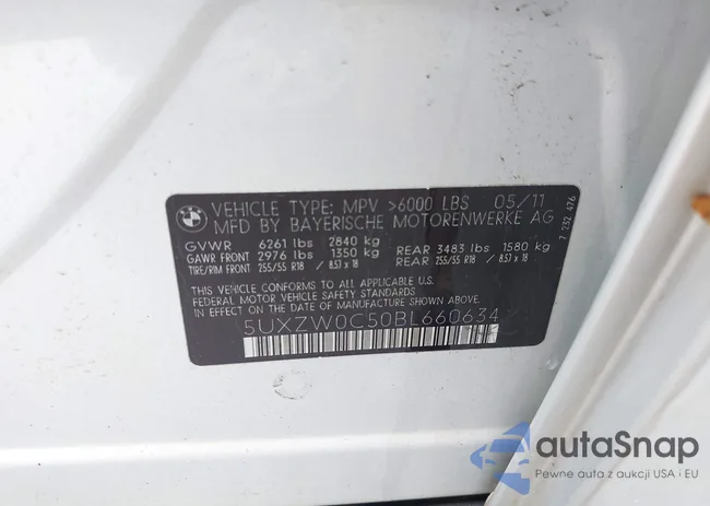 5UXZW0C50BL660634: 42434995