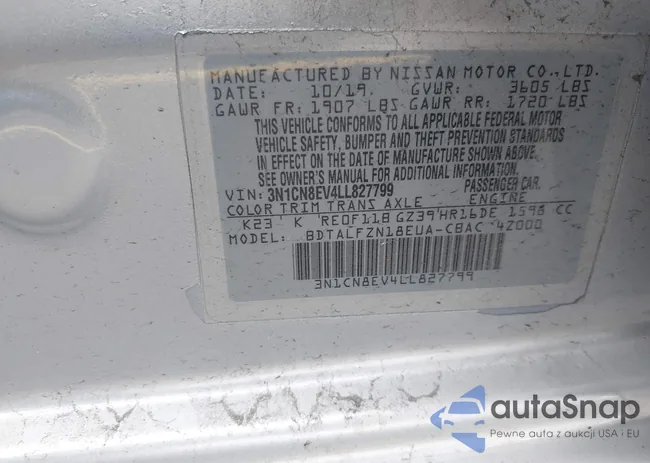 3N1CN8EV4LL827799: 42435273