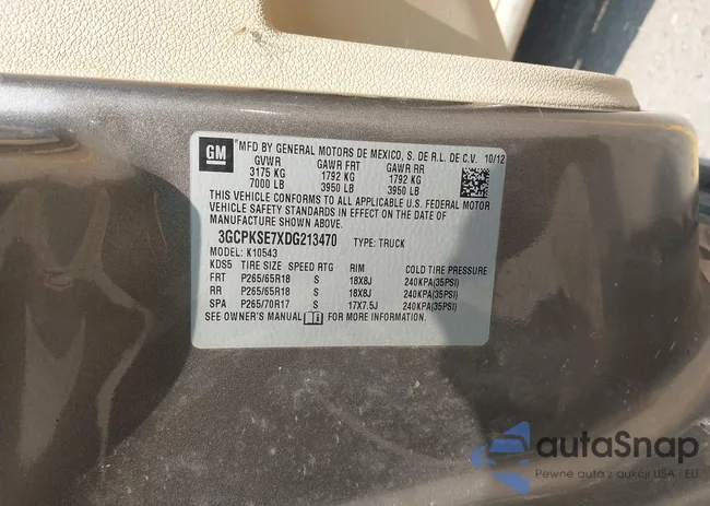 3GCPKSE7XDG213470: 42434525