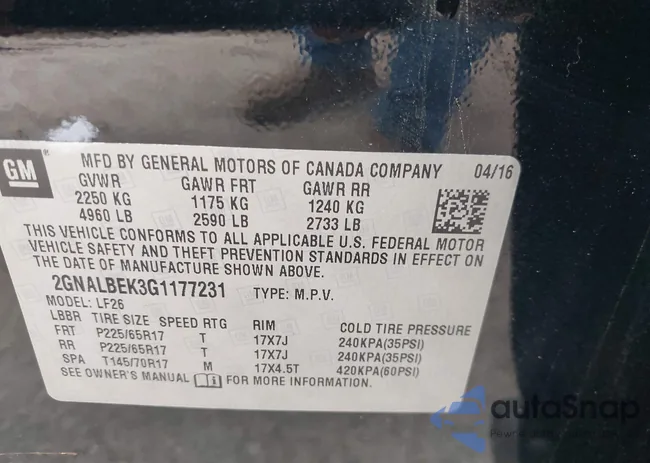 2GNALBEK3G1177231: 42435868