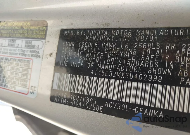 4T1BE32KX5U402999: 42436054