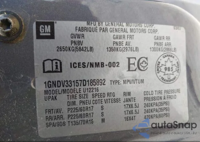 1GNDV33157D185892: 42436108