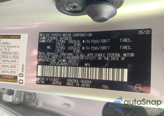 JTEFU5JR4N5273974: 42436307