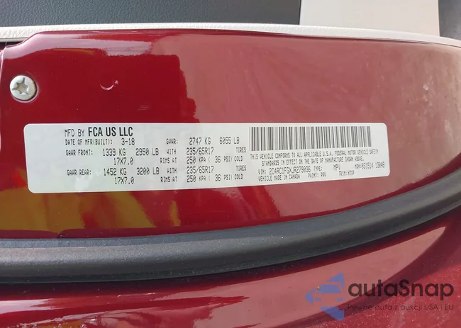 2C4RC1FGXJR279036: 42436342