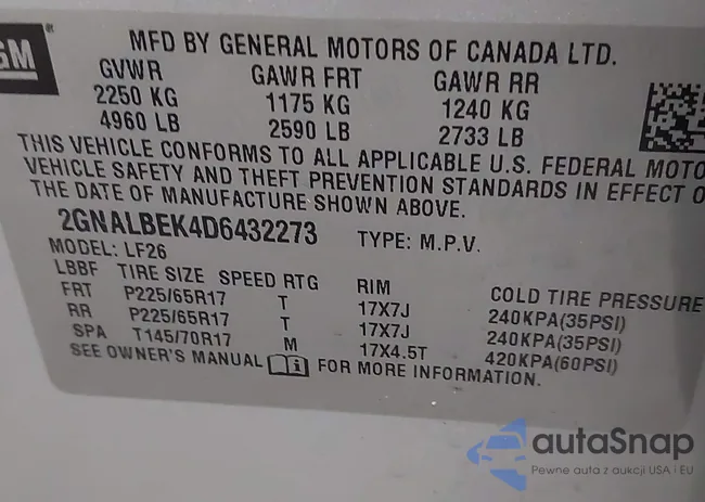 2GNALBEK4D6432273: 42435494