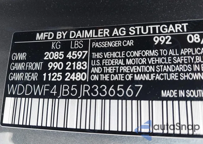 WDDWF4JB5JR336567: 42435540