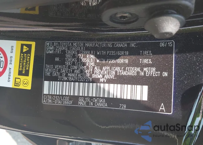 2T2BK1BA7FC327276: 42435740