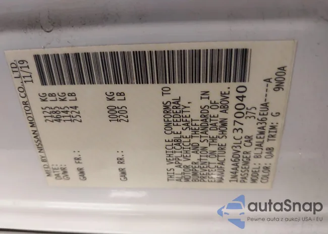 1N4AA6DV3LC370040: 42437358