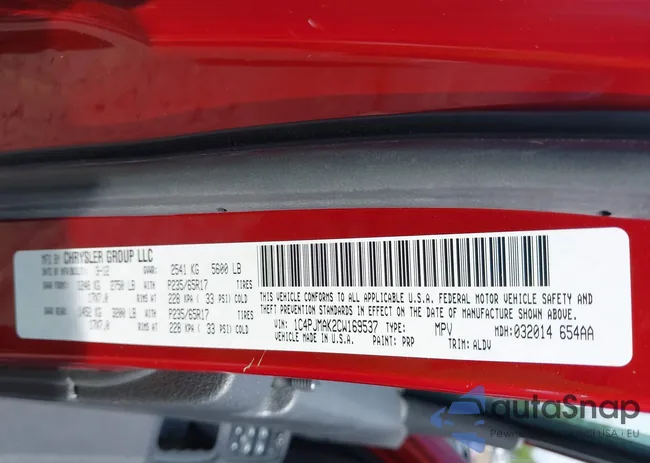 1C4PJMAK2CW169537: 42436372