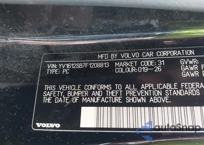 YV1612SB7F1208813: 42436557