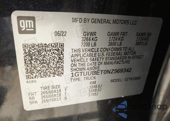 1GTUUBET0NZ569342: 42436720