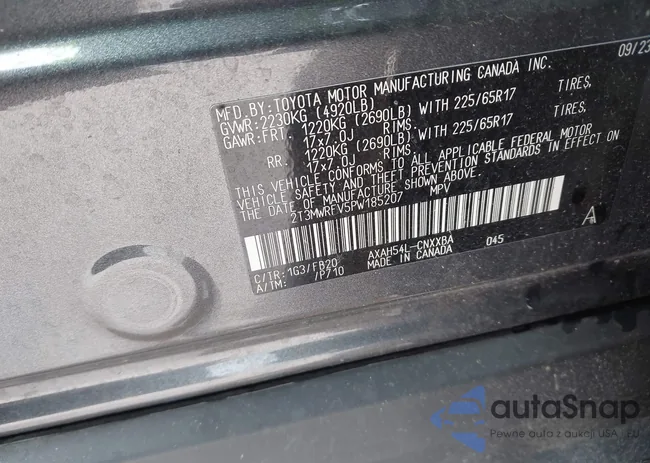 2T3MWRFV5PW185207: 42437955