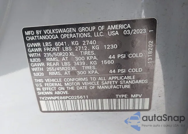 1V2WNPE86PC025611: 42437961