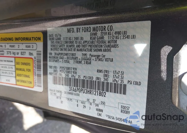 3FA6P0PU3HR121802: 42438313