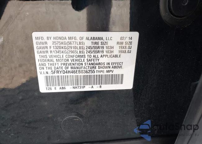 5FRYD4H46EB036255: 42437536