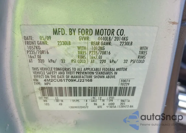 4M2CU81709KJ22168: 42437718