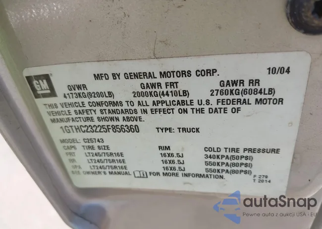 1GTHC23225F856360: 42438783