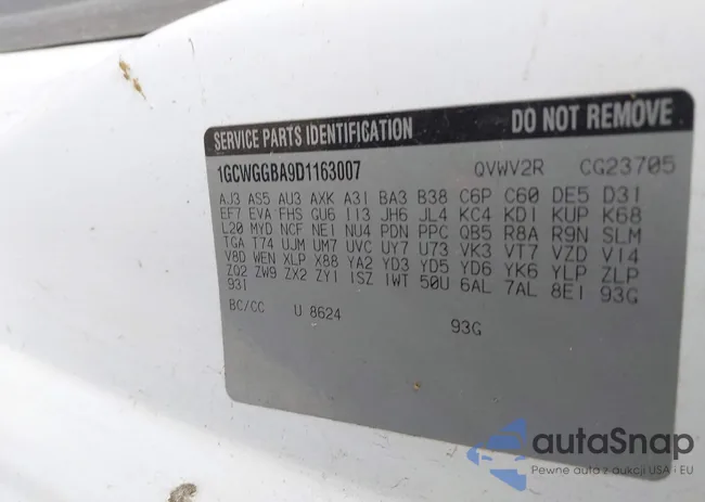 1GCWGGBA9D1163007: 42438809