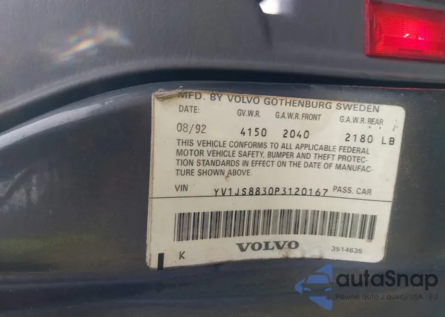 YV1JS8830P3120167: 42439102