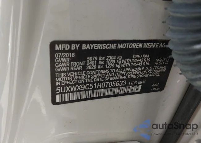 5UXWX9C51H0T05633: 42439189