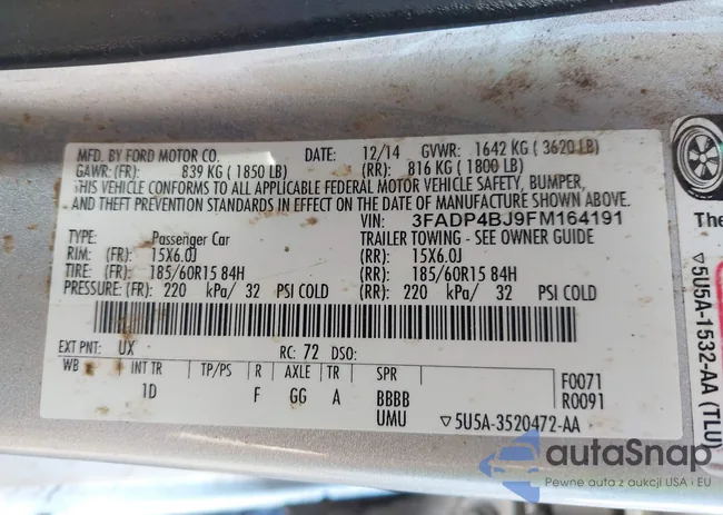 3FADP4BJ9FM164191: 42438732