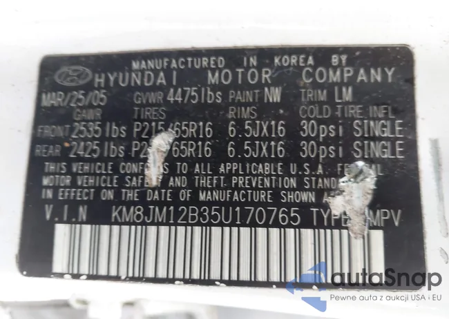 KM8JM12B35U170765: 42439844