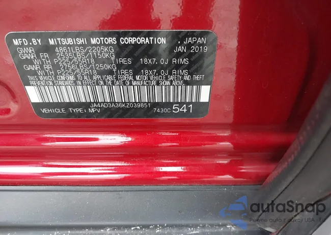 JA4AD3A36KZ039851: 42439856