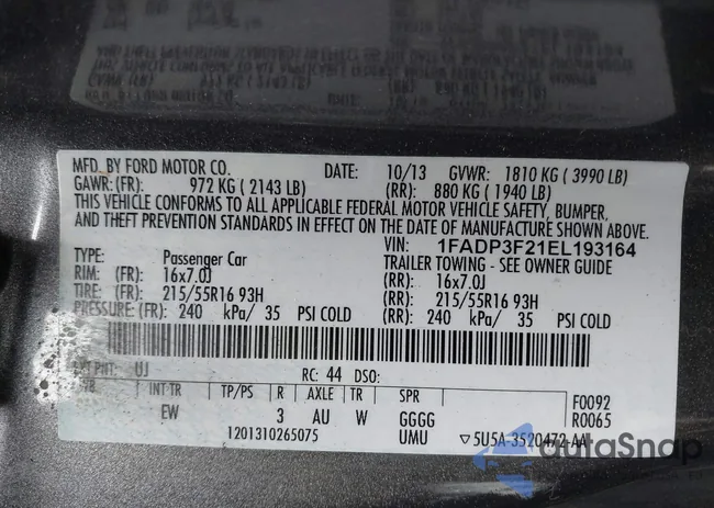 1FADP3F21EL193164: 42439879