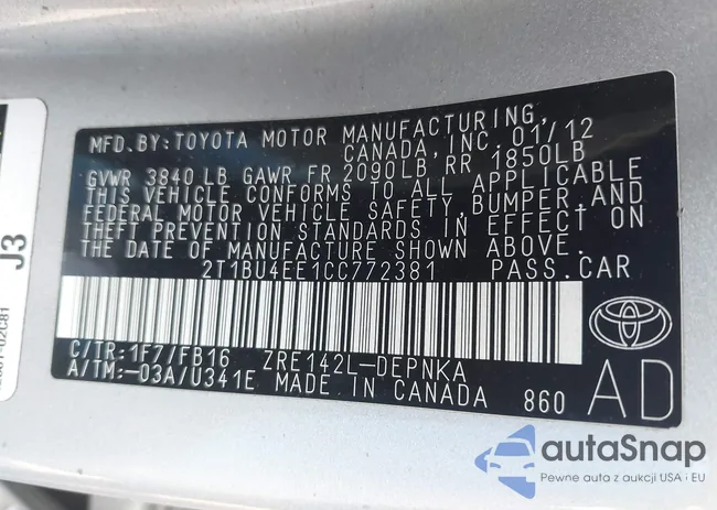 2T1BU4EE1CC772381: 42439989