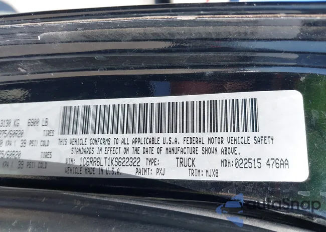 1C6RR6LT1KS622322: 42439994