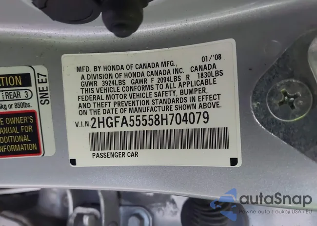 2HGFA55558H704079: 42440123