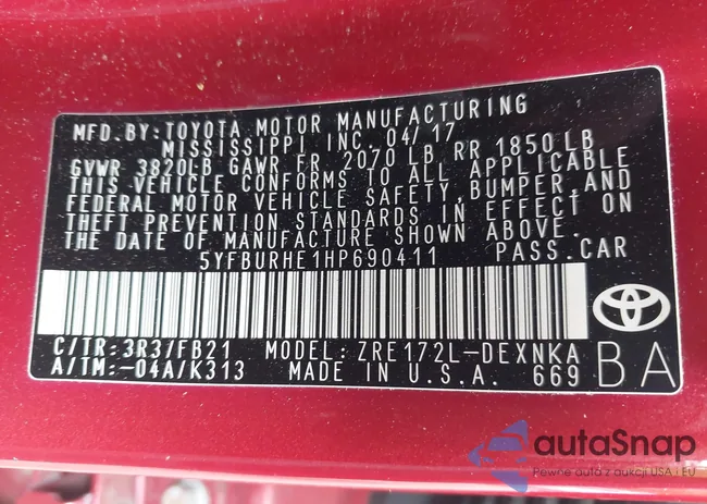 5YFBURHE1HP690411: 42440165