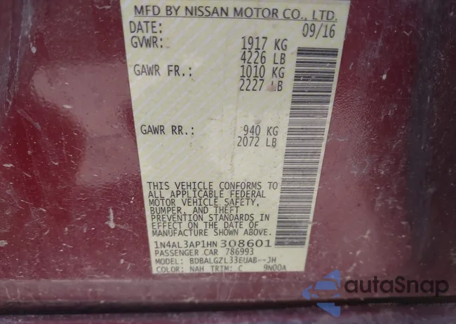 1N4AL3AP1HN308601: 42440244