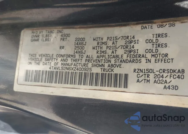 4TAVL52N6XZ400925: 42439559