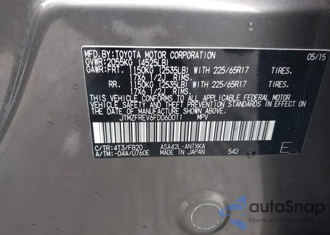 JTMZFREV6FD060011: 42439613