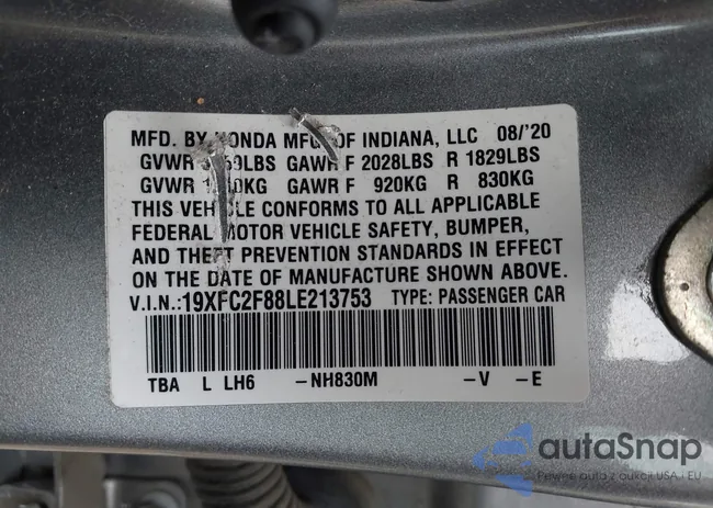 19XFC2F88LE213753: 42440808