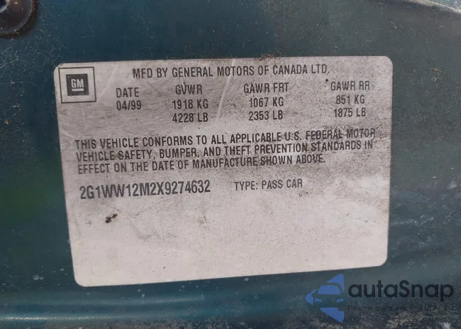 2G1WW12M2X9274632: 42440817