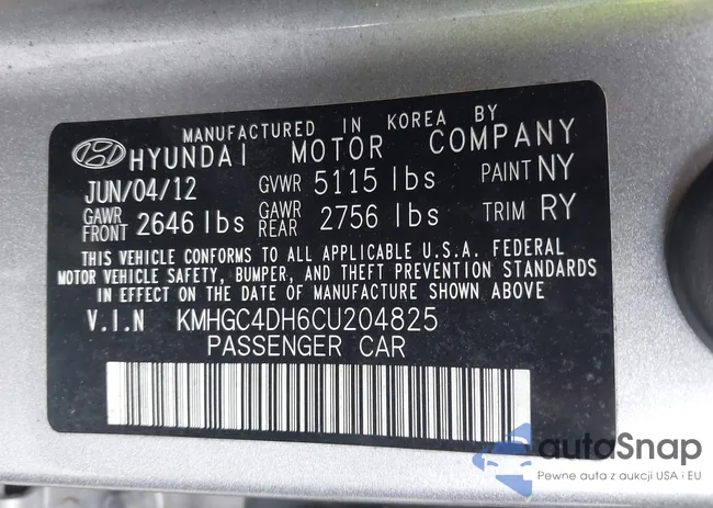 KMHGC4DH6CU204825: 42440917