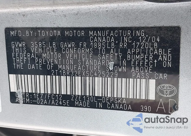 2T1BR32EX5C425229: 42441007